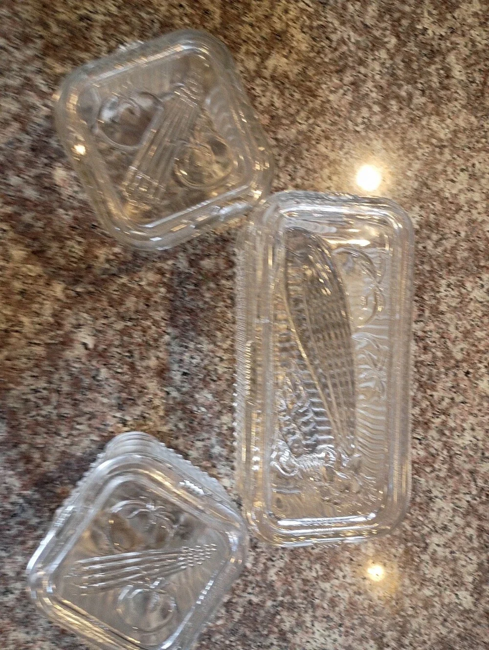 1930s Federal Glass ar Ribbed Glass Storage Dish Set